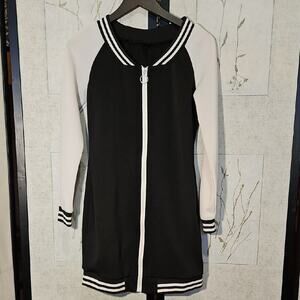 Black and White Varsity Jacket with Sailor Collar
